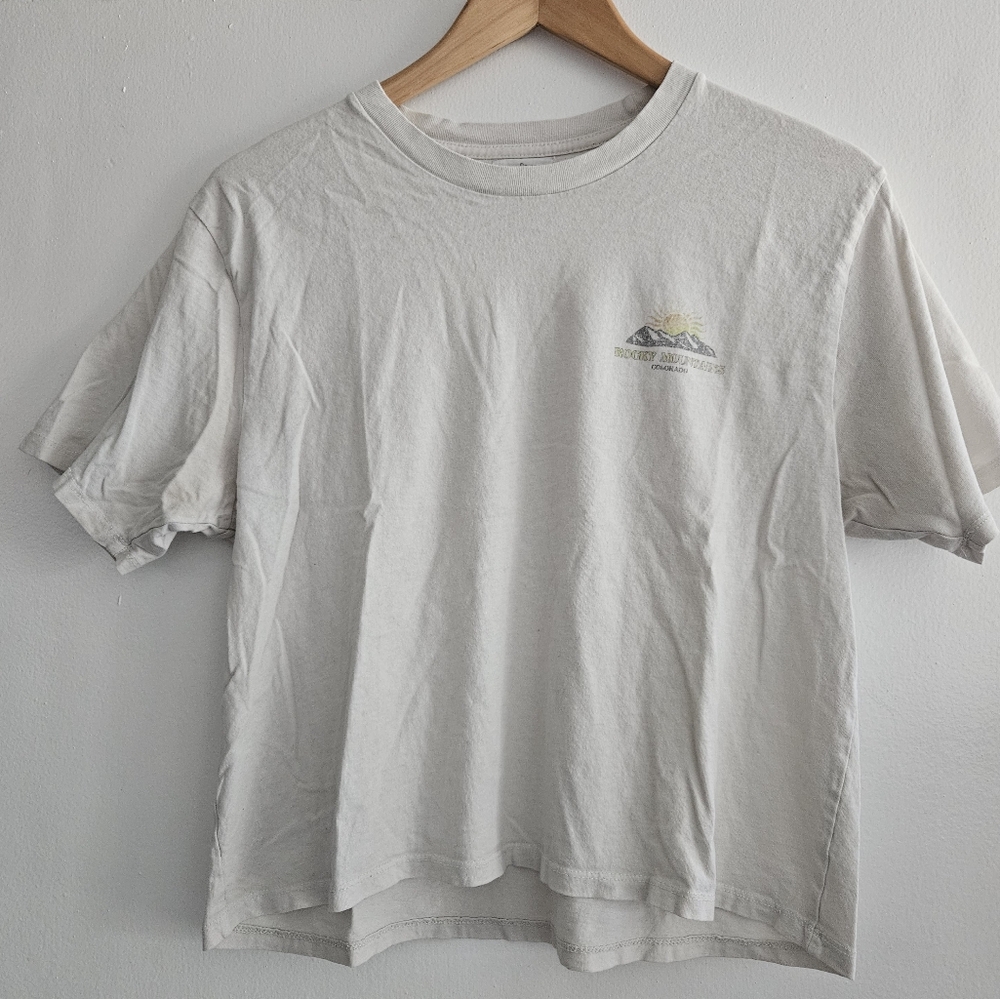 "Rocky Mountains Colorado" Women's White Crop Top Size XL
